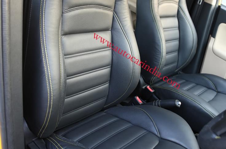 The Xtreme concept features black leather seats with yellow stitching. The Xtreme concept features black leather seats with yellow stitching.